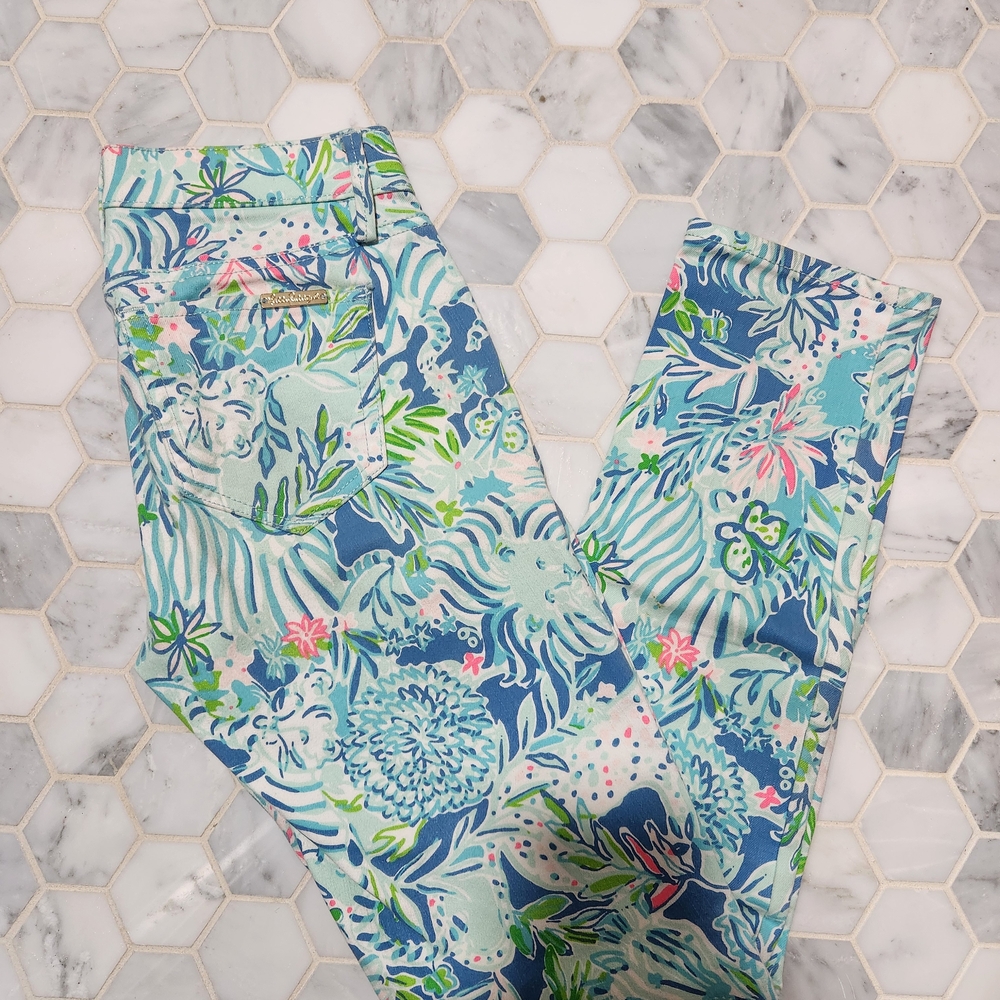 Lilly Pulitzer Blue Floral Women Jeans